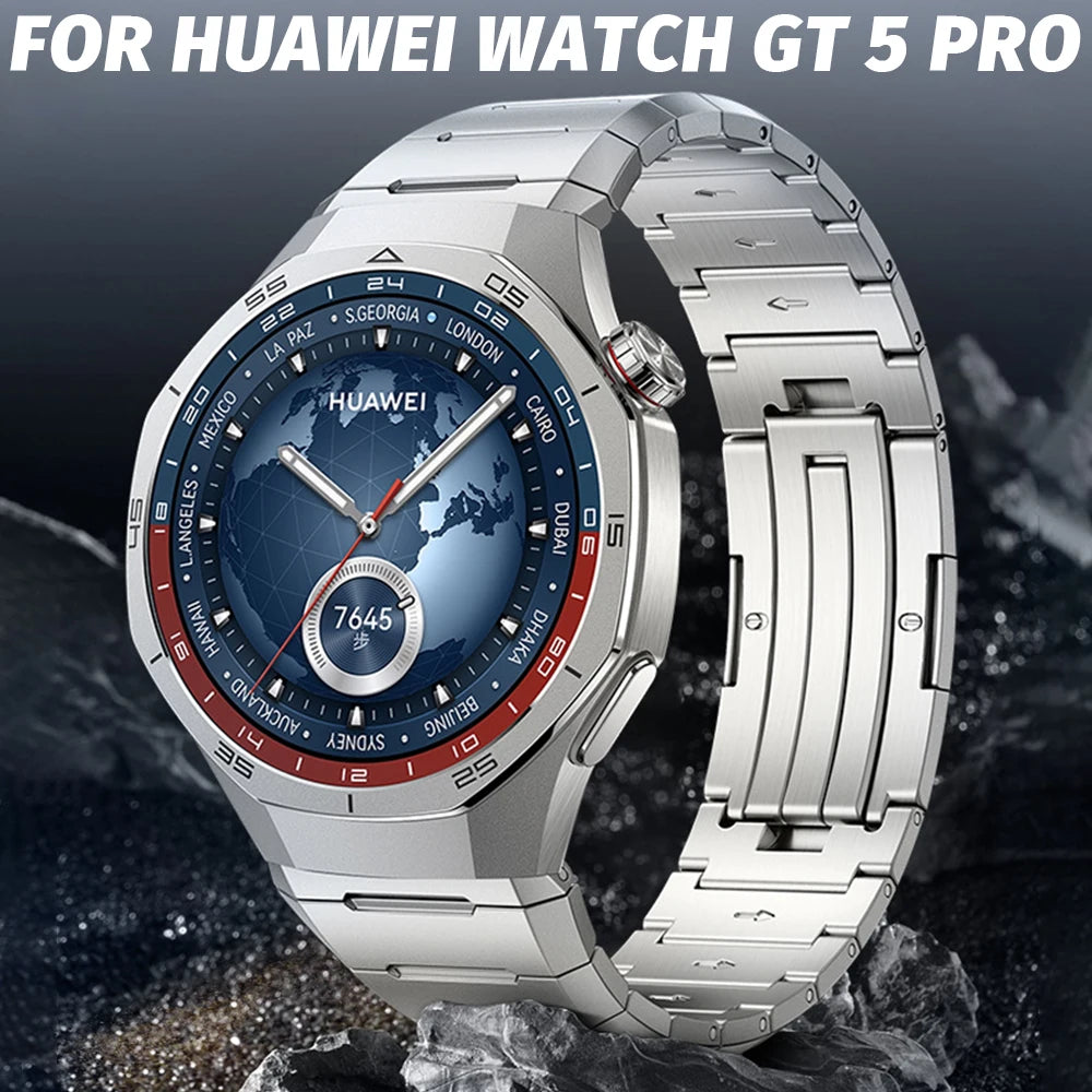 No Gaps Luxury Titanium Strap for Huawei Watch GT 5 Pro Metal Bracelet for Huawei Watch GT5 Pro Specialized Men's Style Strap