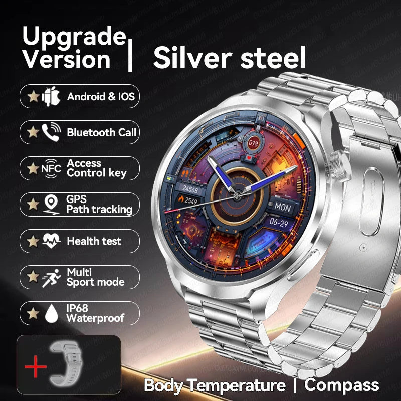 2025 New GPS Sports NFC Fashion Smartwatch Men's 1.85 "AMOLED Screen Heart Rate Blood Pressure Health Smart Watch For Huawei IOS