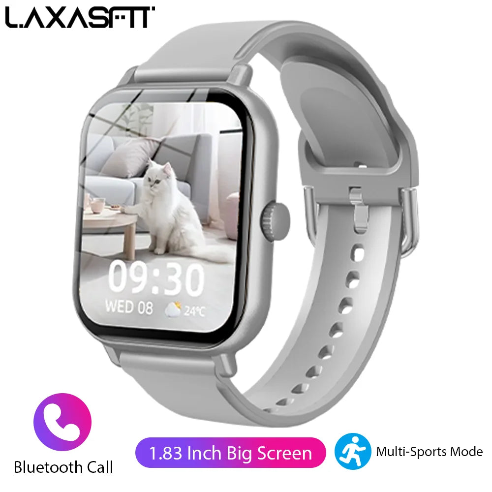 LAXASFIT 2025 New Men's Smart Watch Women's Gift Full Touch Screen Sports Fitness Watch Bluetooth Phone Digital Smart Watch