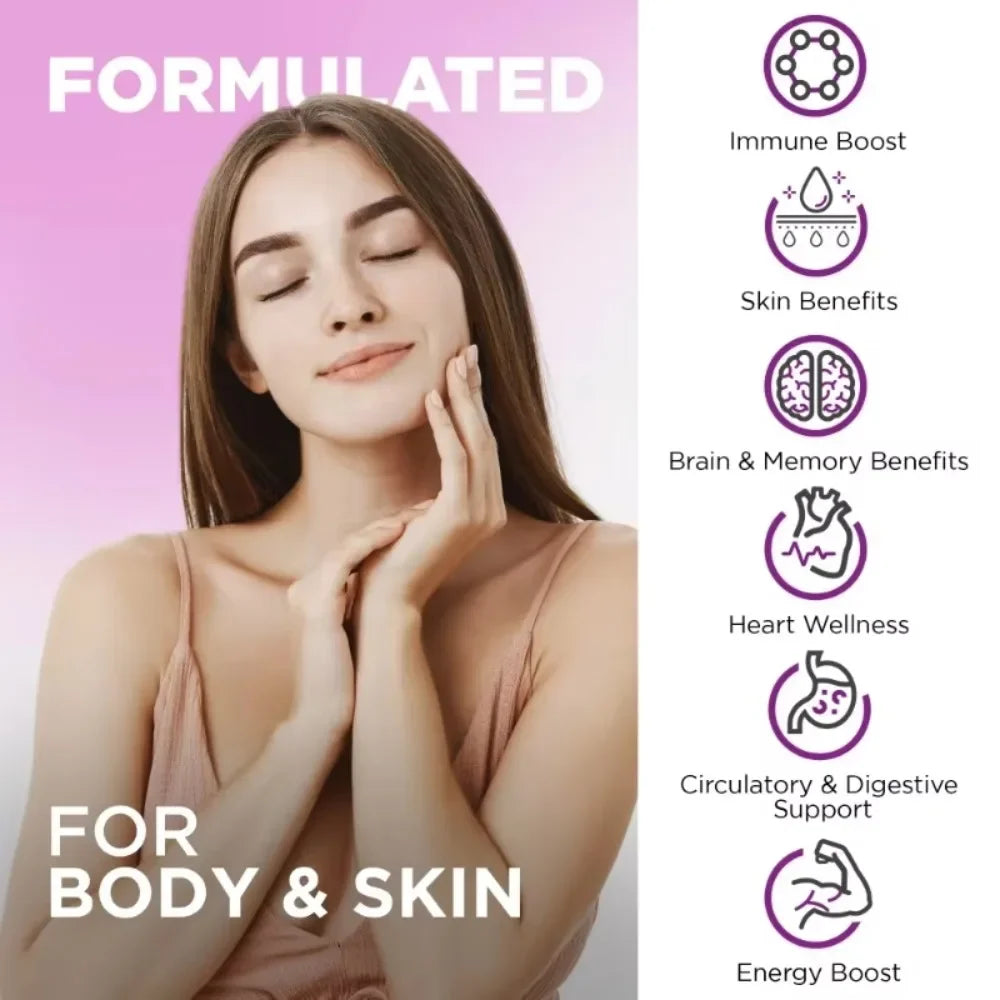 Resveratrol antioxidant supplement for boosting energy levels, immunity, anti-aging, healthy immune system, beauty