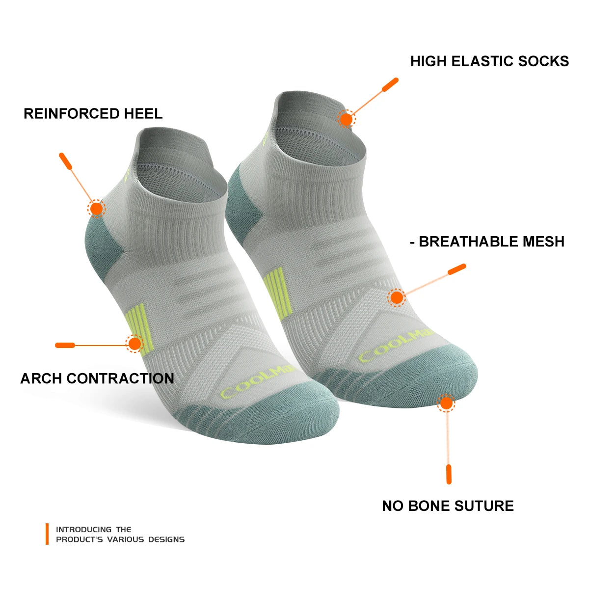 WRELS Coolmax Sports Socks Breathable CoolMax Moisture-Wicking Arch Suppor Damping Socks Professional sports socks Hiking Runnin