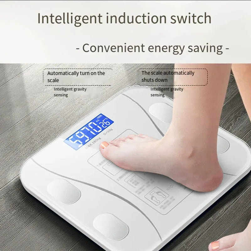 New LED charging smart app synchronizes body fat scale digital proportion Bluetooth weight loss body fat scale electronic scale