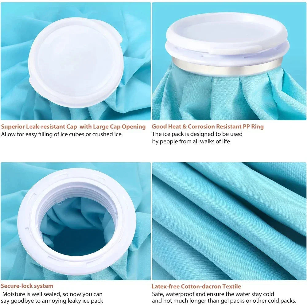 Ice Bag Packs for Injuries Reusable Ice Bags Hot & Cold Therapy and Pain Relief for Knee Leg Injury No-Leak Waterproof Ice Bag