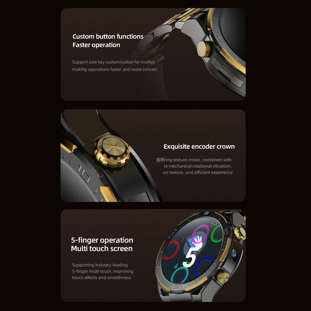 6+128GB Smart Watch WIFI GPS Waterproof GSM SIM Dual Camera 4G Smartwatch Men App Download Heart Rate Health Monitor Video Call