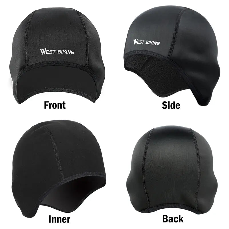 WEST BIKING Winter Cycling Cap Windproof Thermal Ski Helmet Liner Running Skiing Motorcycle Hat Men Women MTB Cycling Headwear