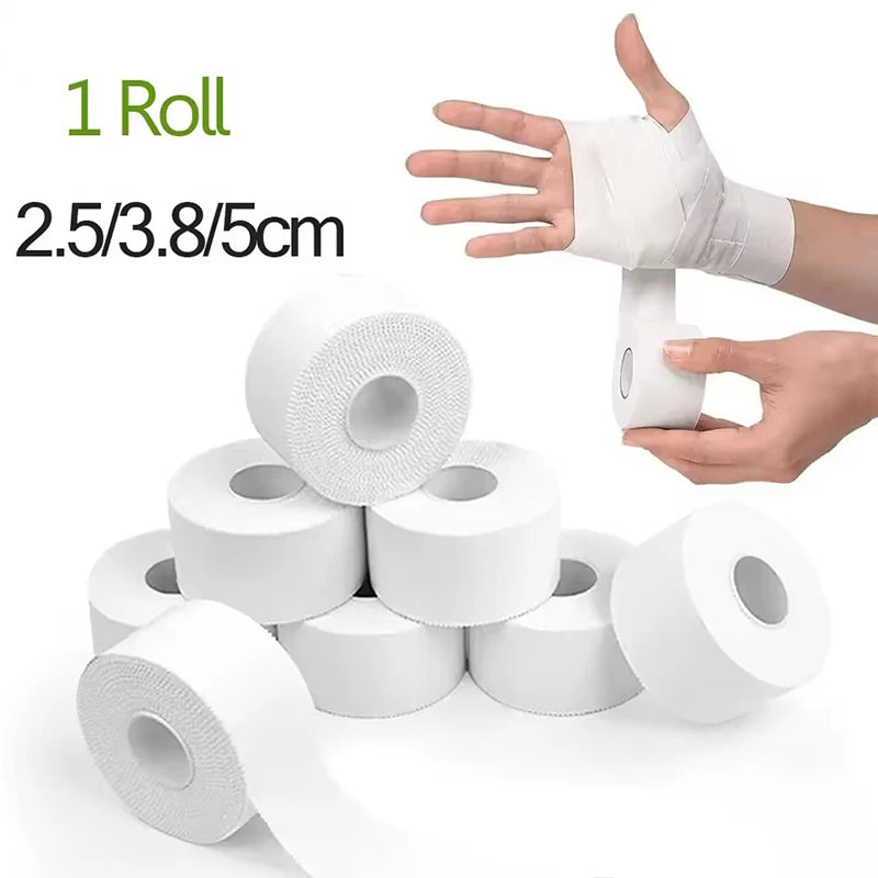 1 ROLL 2.5/3.8/5cm 9.1 Meter Sports Tape Cotton Bandage Binding Twisted Fingers Ankles Wrist Support Muscle Pain