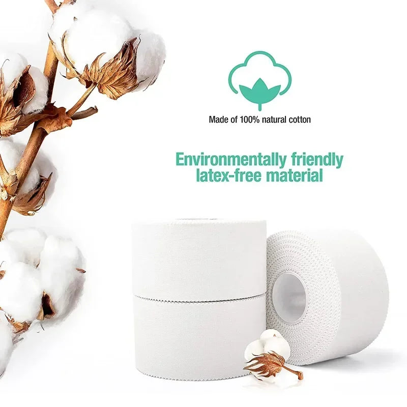 1pc Athletic Sports White Cotton Tape Sawtooth Adhesive Bandage for Muscle Knee Wrist Fingers Wrap Protection Muscle Support