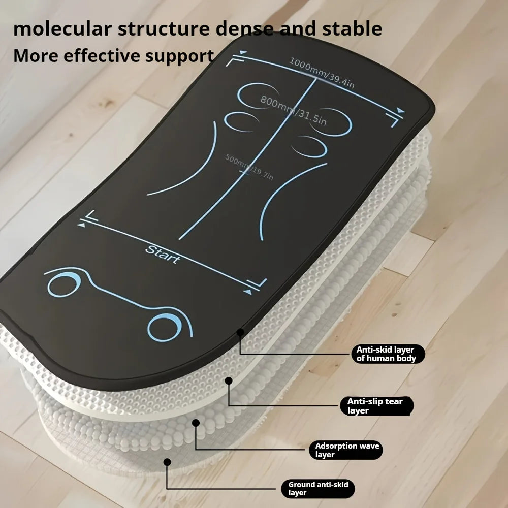 Shock Absorbing Belly Wheel Yoga Mat Silent Kneeling Pad Indoor Fitness Equipment Abdominal Training Core Workout Home Gym Mat