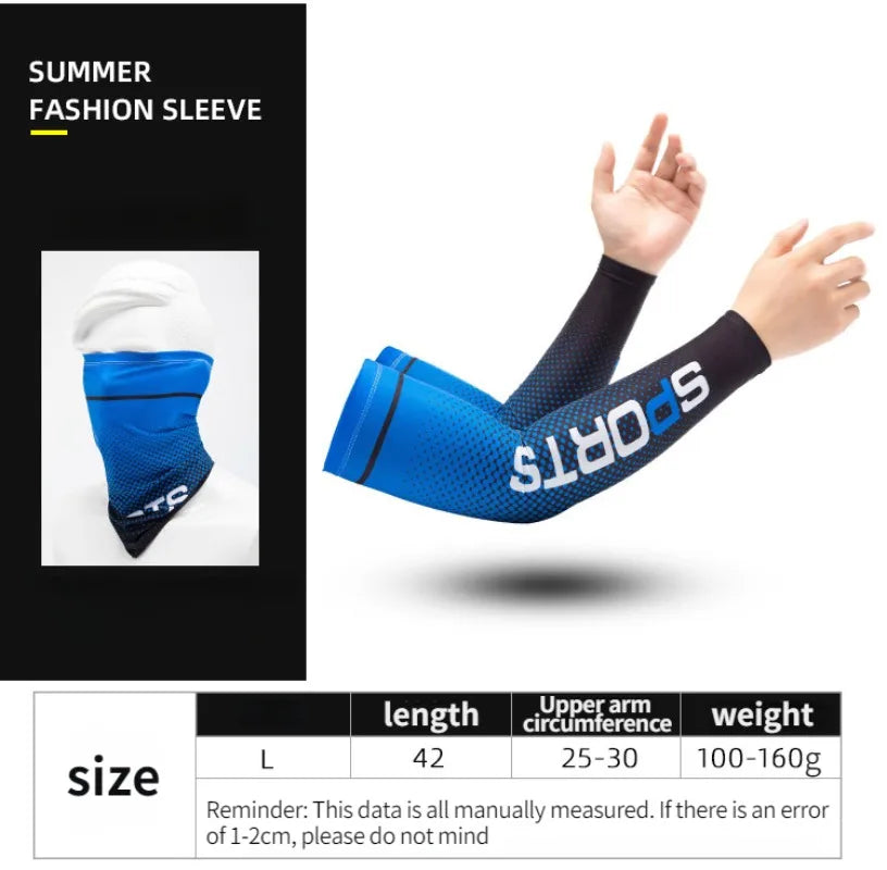 New Ice Silk Sleeve Sunscreen Cuff UV Sun Protection Arm Sleeves  Anti-Slip Men Women Long Gloves Outdoor Cool Sport Cycling