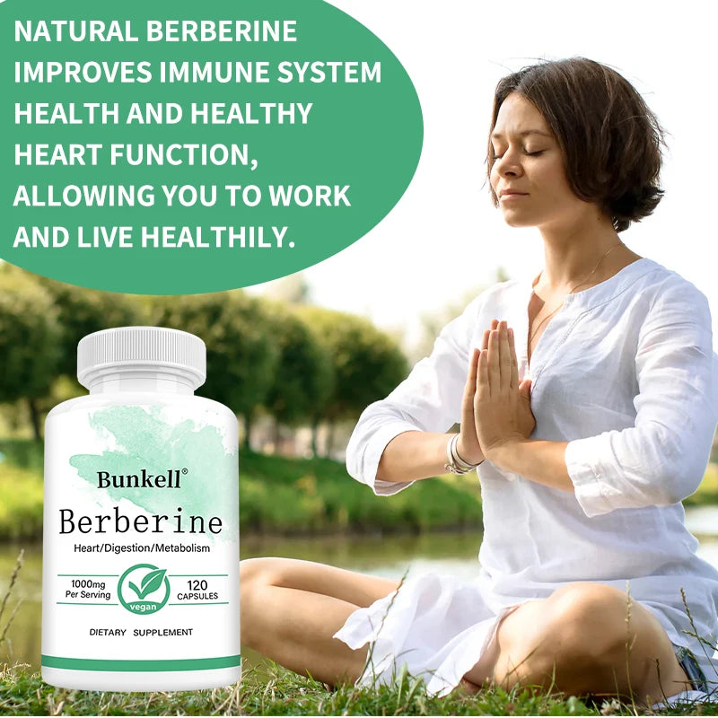 Berberine Supplement 1000mg - Supports Cholesterol, Heart, Healthy Weight & Immune, Gastrointestinal Health, Non-GMO