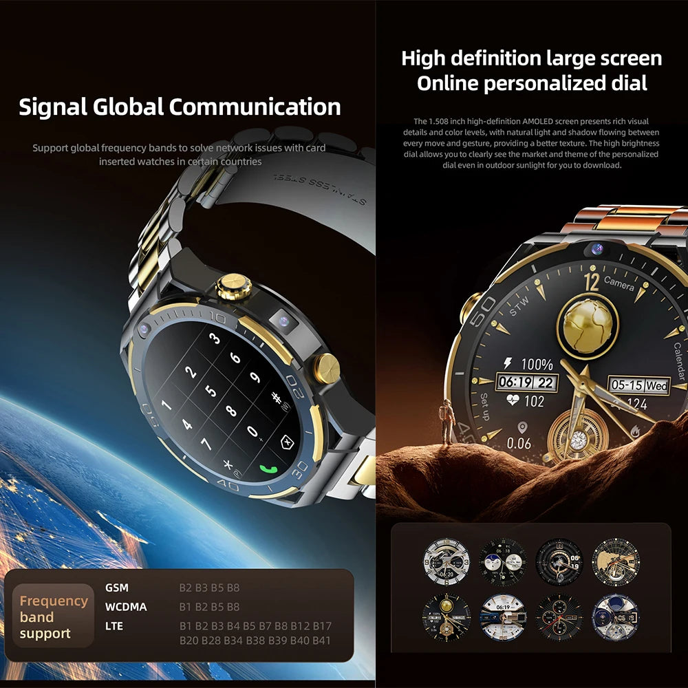 NEW JingTider JT7 MTK6762 Octa Core 4G LTE Smart Watch Men 1.508" Real AMOLED Screen Android 10 Smartwatch Dual Camera WIFI GPS