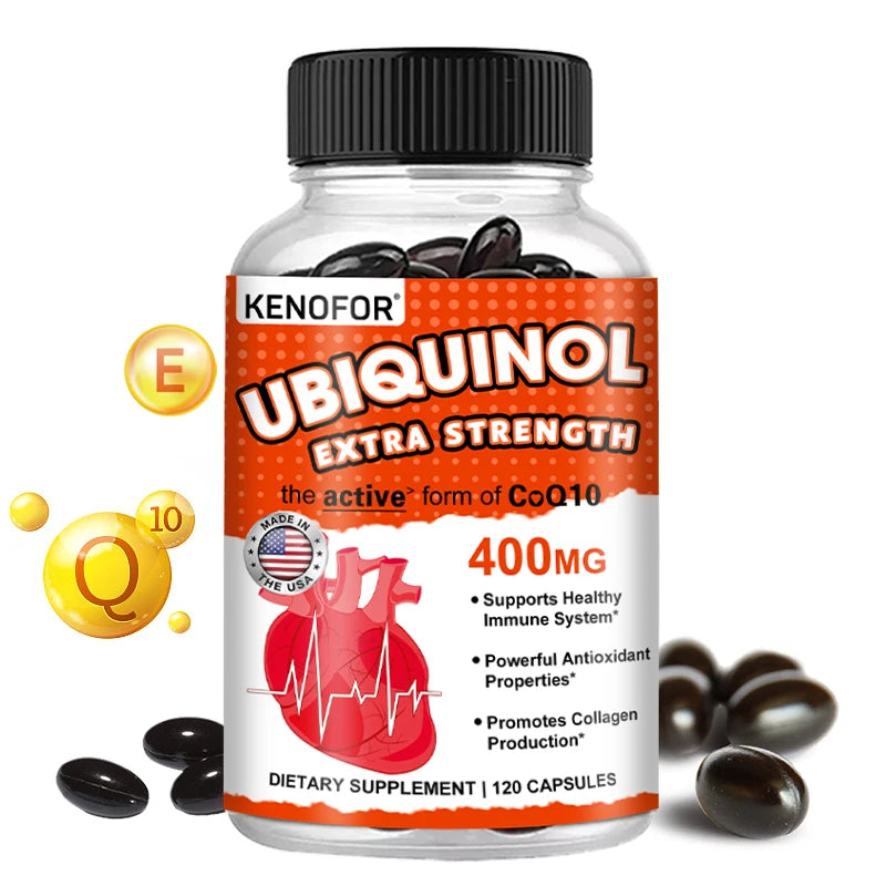 Coenzyme Q10 400 mg Softgel Antioxidant - Excellent absorbency, active form for heart, immune and skin health