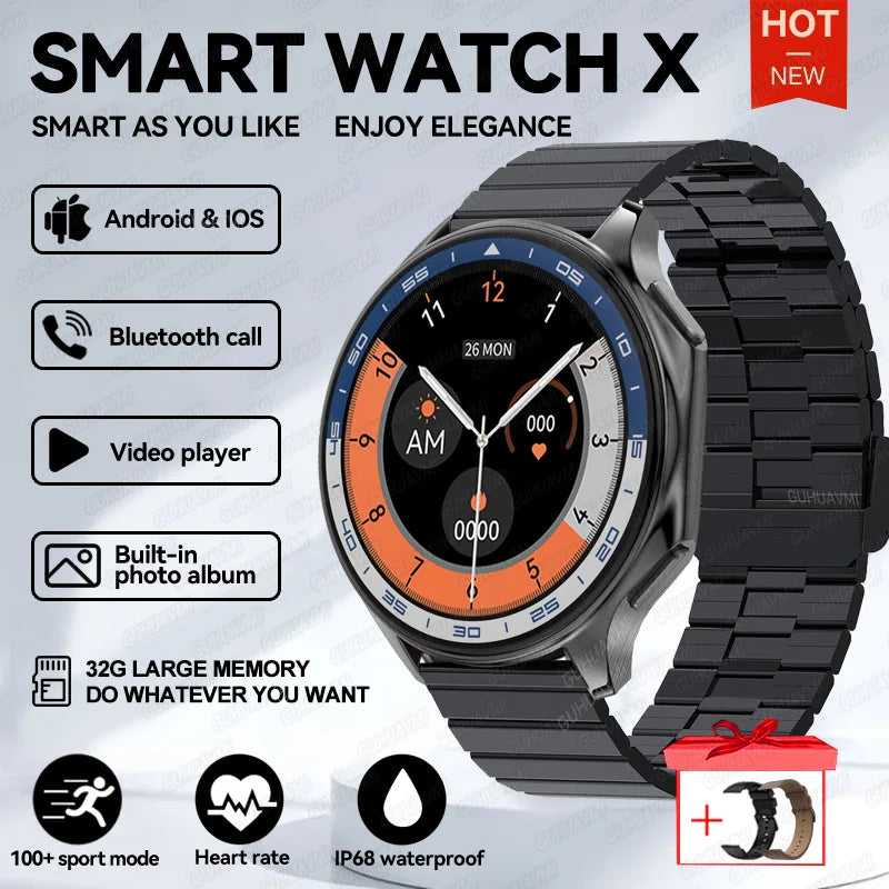 2024 New Men Business Watch For Xiaomi OPPO Watch X 4G Large Memory Video playback Smartwatch Sport Fitness Waterproof Watches