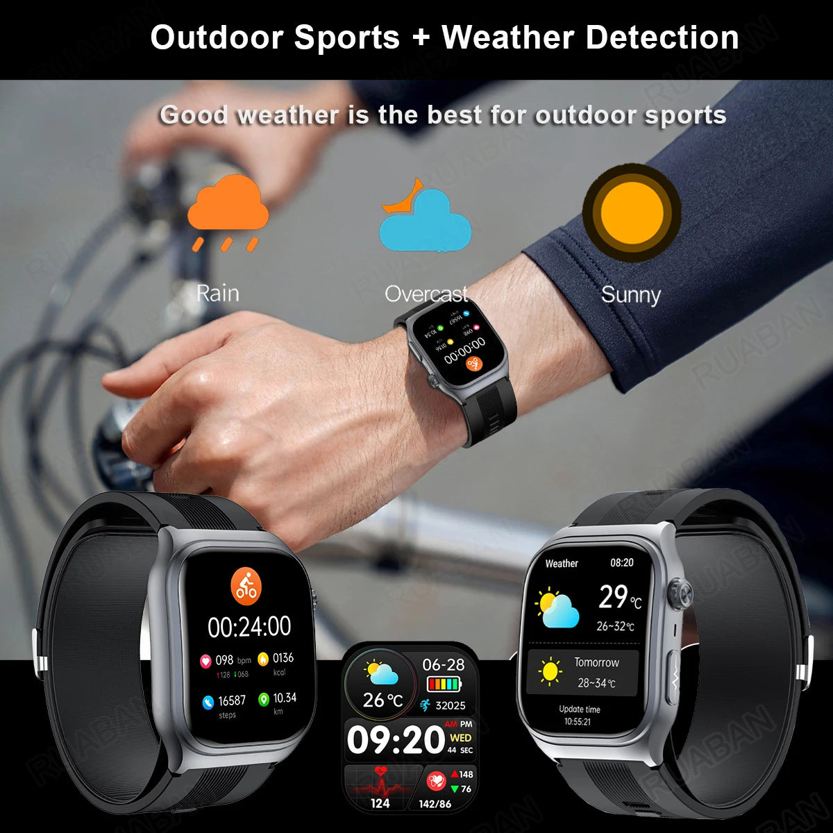 2025 Airbag Smart Watch Nursing grade Bluetooth call air Pump ECG True Accurately Blood Pressure Uric Acid Blood Lipid watch men