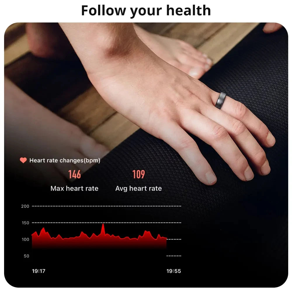 New R02 Smart Ring IP68 Waterproof Blood Pressure Oxygen Sleep Heart Rate Step Monitoring Multiple Sports Mode Men Women Gifts