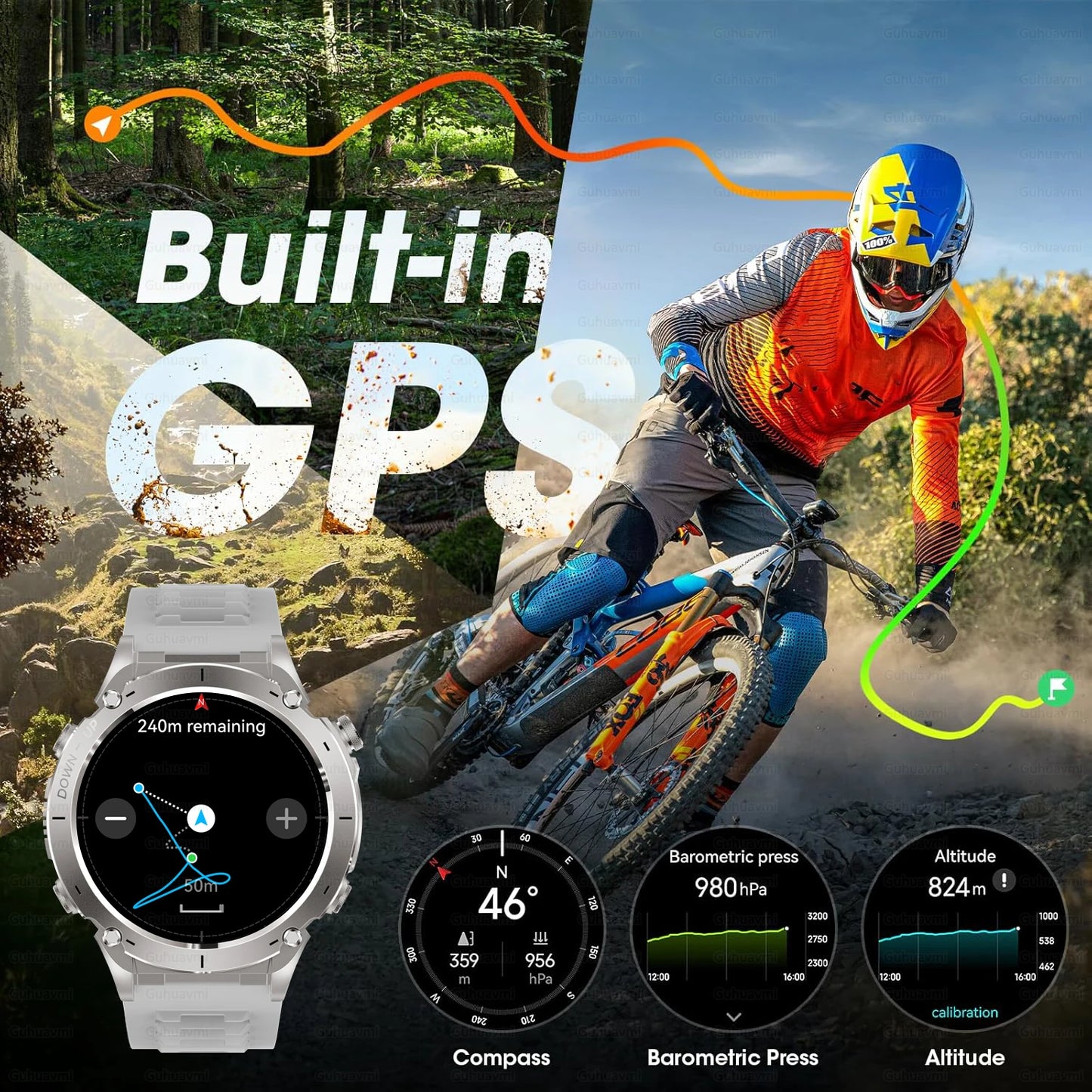 2025 New TRex 3 GPS Smart Watches 10ATM Waterproof Built-in Dual-band GNSS Compass Military Sports Bracelet Men For Xiaomi IOS