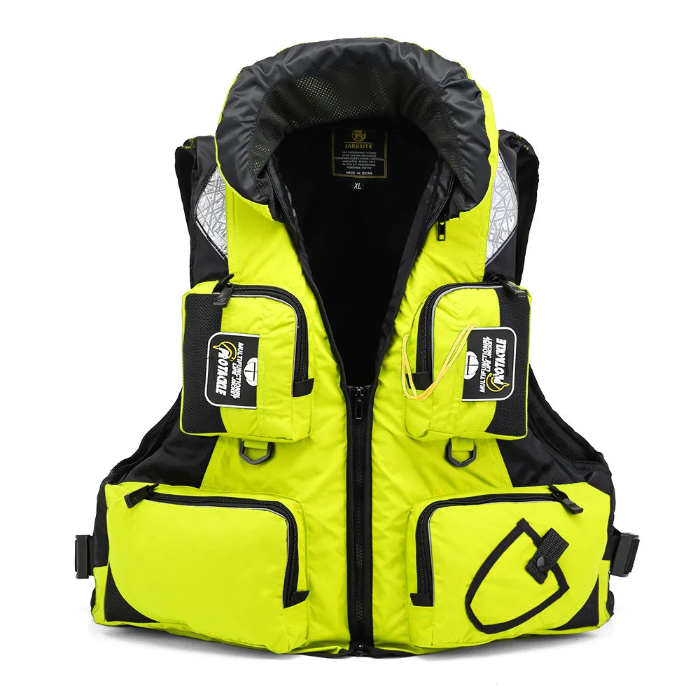 FX L-XXL Professional Life Jacket Vest Fishing Polyester Adult Safety Life Jacket Survival Life Vest Swimming Boating Drifting