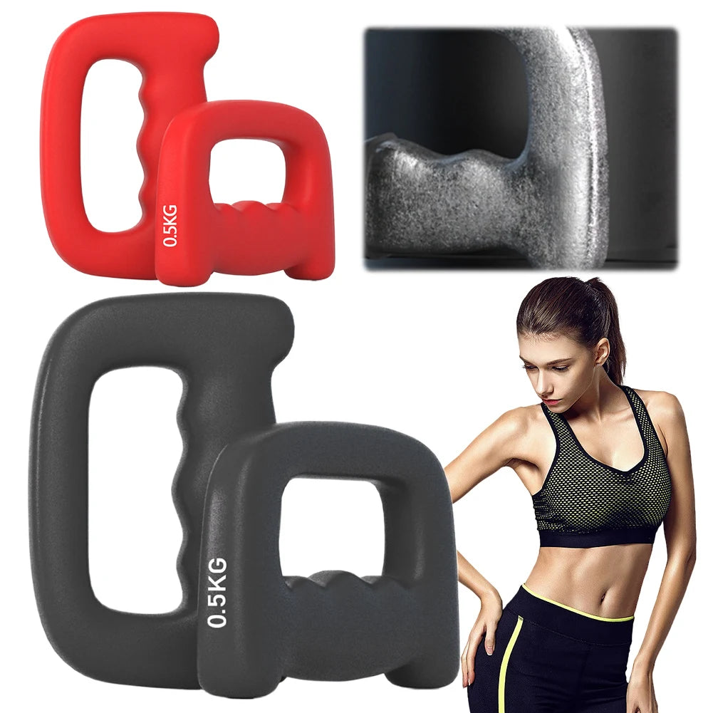 2Pcs Dumbbell Hand Weight Ergonomic D Shaped Boxing Hand Weights Non-Slip Fitness Hand Weight for Strength Speed Explosive Power