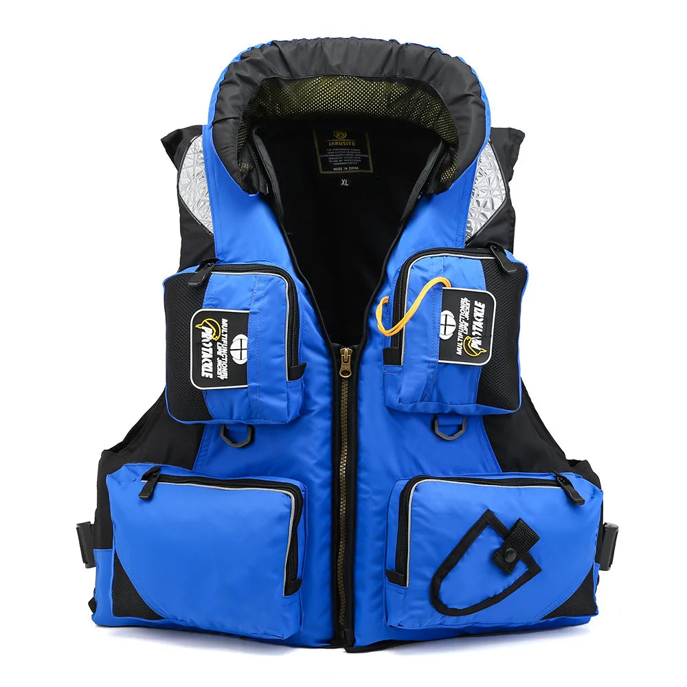 FX L-XXL Professional Life Jacket Vest Fishing Polyester Adult Safety Life Jacket Survival Life Vest Swimming Boating Drifting