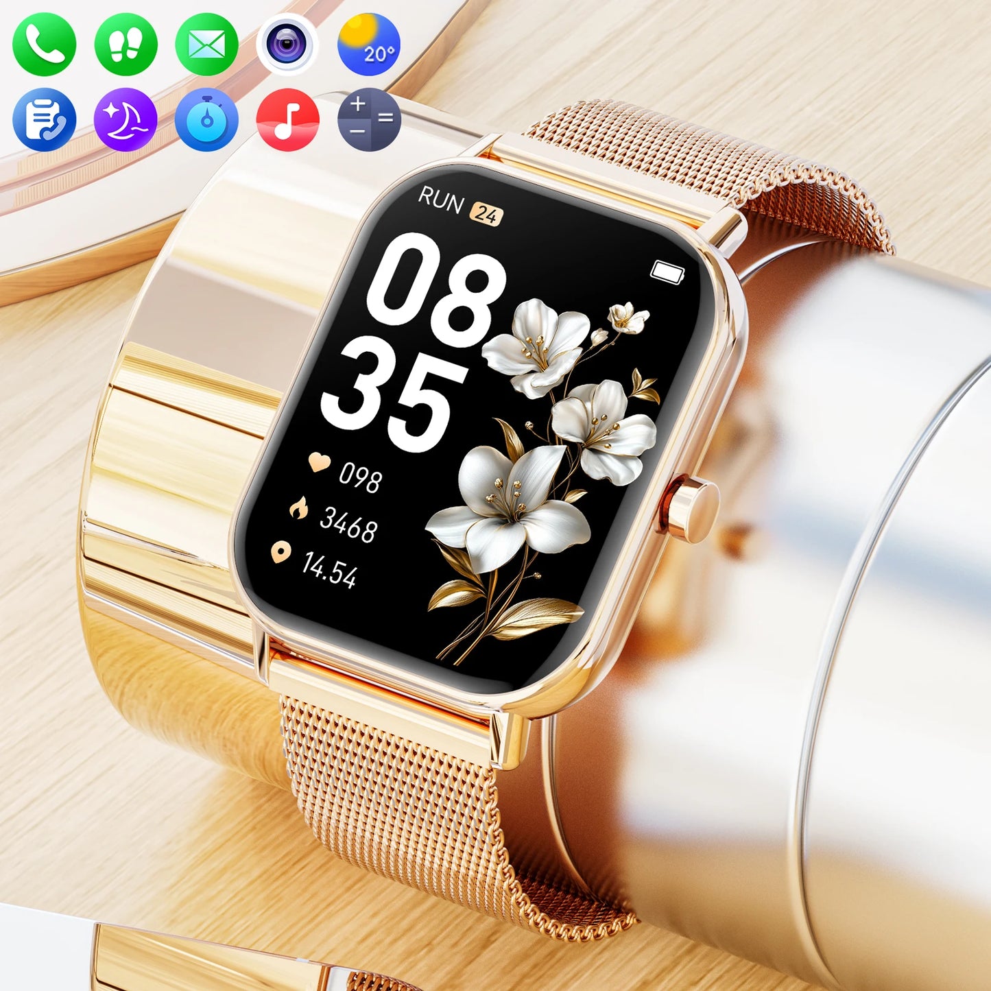 Karchilor 2025 Smartwatch, 1.85 High-Definition Large Screen, Women'S Fitness Tracker, Men'S Ip68 Waterproof, Sports Watch