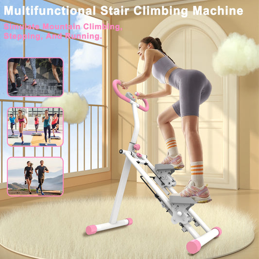 330lbs Stair Stepper Climber Machine with Handlebar - Upgrade Vertical Climber Workout Machine for Full-Body Exercise Climber Fi