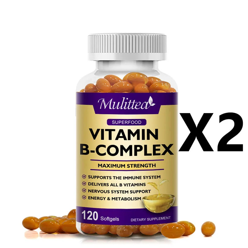Mulittea Vitamin B Complex Capsules Help Relieve Fatigue Improve Digestion Reduce Stress Better Mood Support Immune Supplement