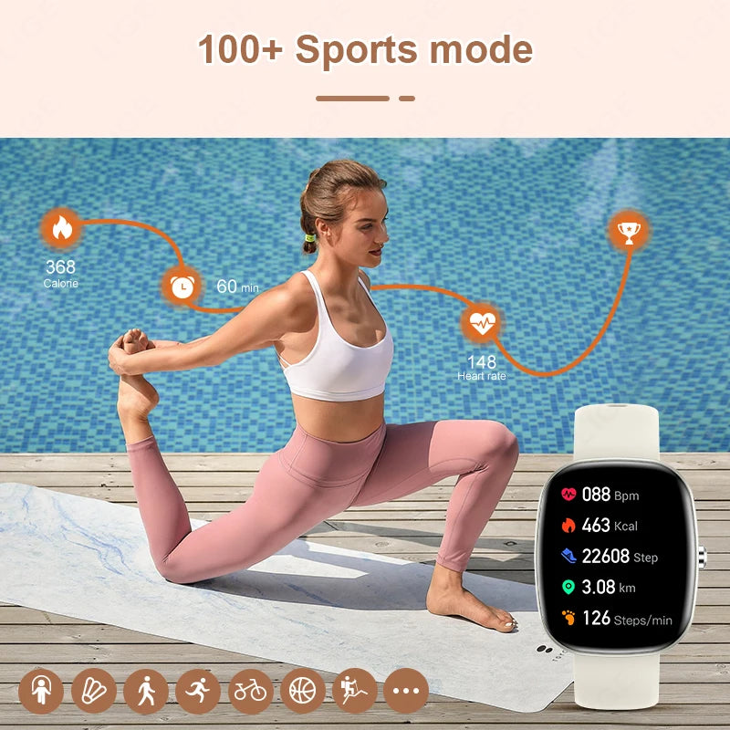 LIGE 1.83 inch HD Screen Smart Watch Men Waterproof Bluetooth Call Health Monitoring Sport Fitness Wine Barrels Shape Smartwatch