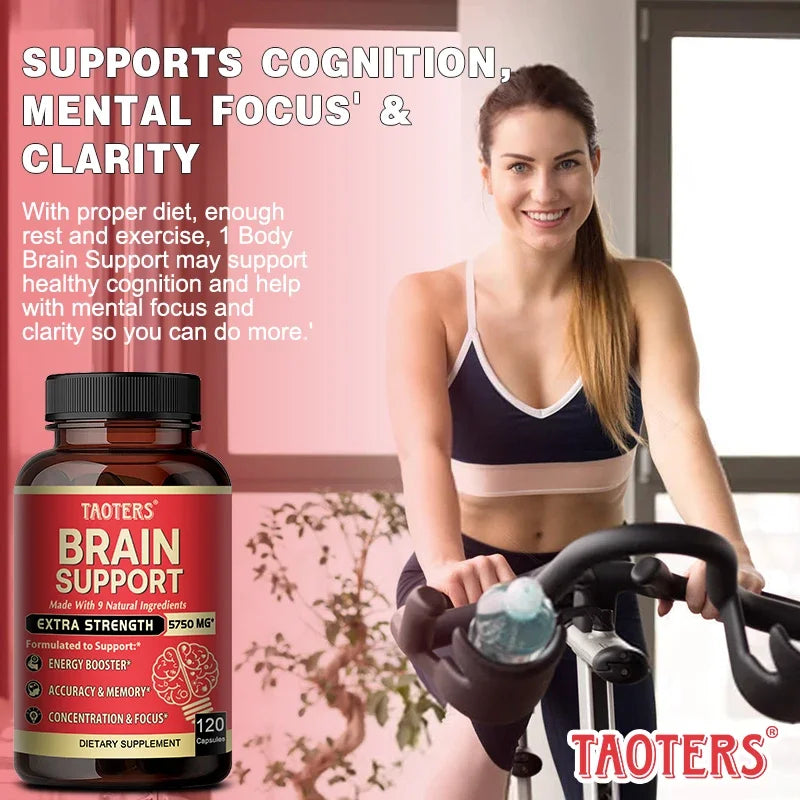 Brain Support Supplement, Helps Memory and Focus, Accuracy and Concentration, Learning Ability, Energy Support