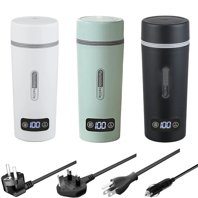 Smart 4 Gear Boil Water Electric Heated Cup Portable Car Outdoor School Thermostat Warm Kettle Hot Water Bottle 220V 110V 12V