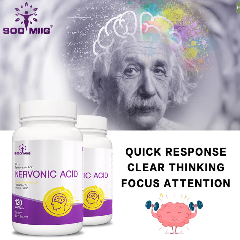 Neuroacid Brain Nootropics, Supports Stress Relief, Focus, Intelligence, Vision, Brain Development, 120 Capsules