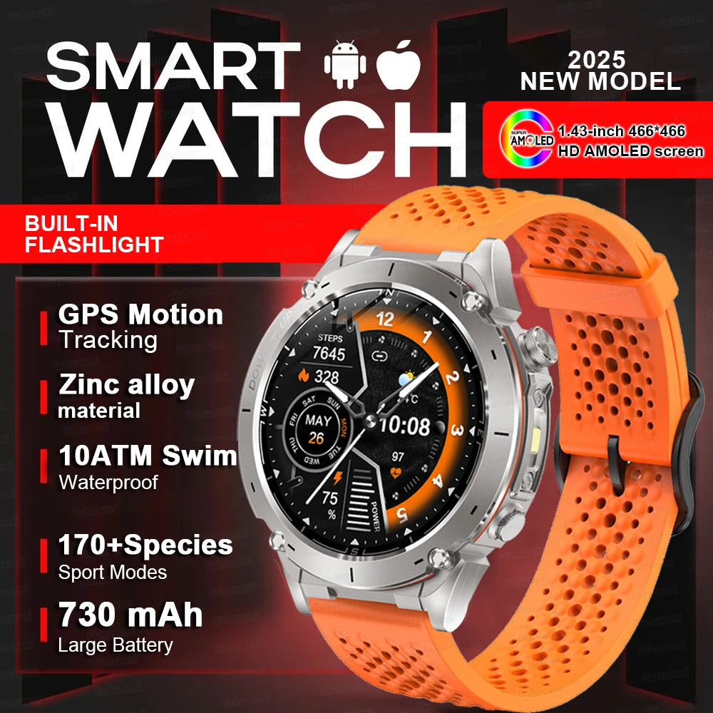 New For HUAWEI Dual-Band Satellite GPS Smartwatch Ultra HD AMOLED Screen Compass 10ATM Waterproof Sports SmartBracelet Men Watch