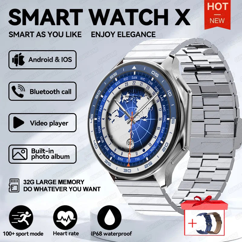2024 New Men Business Watch For Xiaomi OPPO Watch X 4G Large Memory Video playback Smartwatch Sport Fitness Waterproof Watches