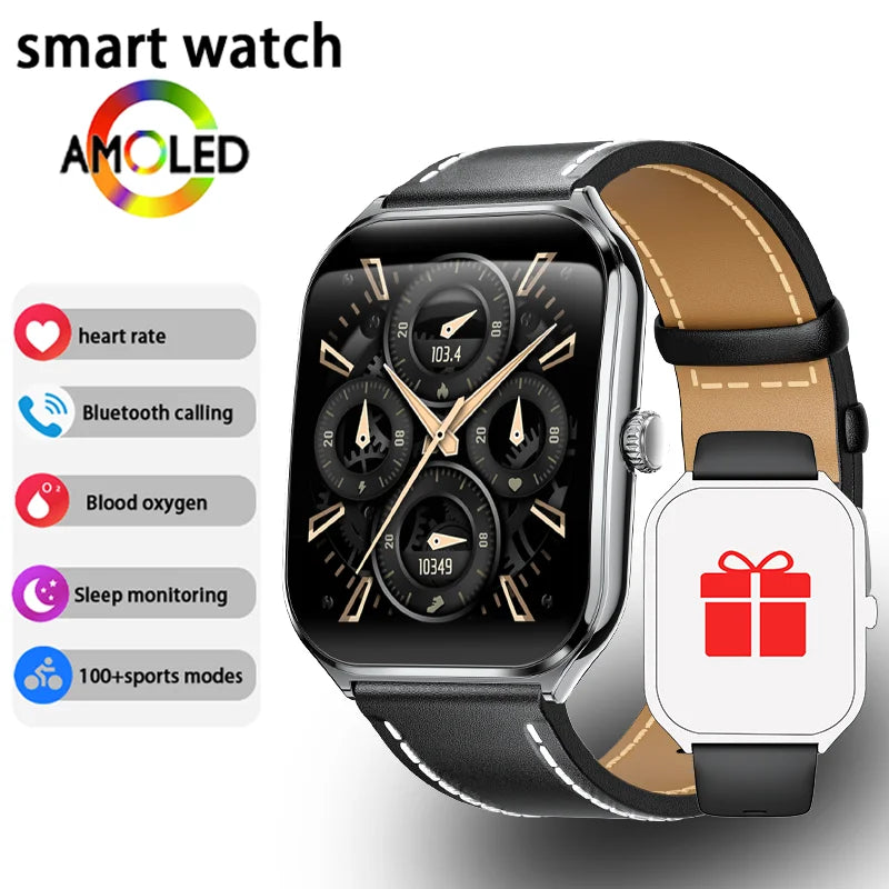 New Ultra Thin Smart Watch men 1.96" AMOLED 360*360 HD Pixel Display Always Show Time Call Reminder Smartwatch Ladies For huawei