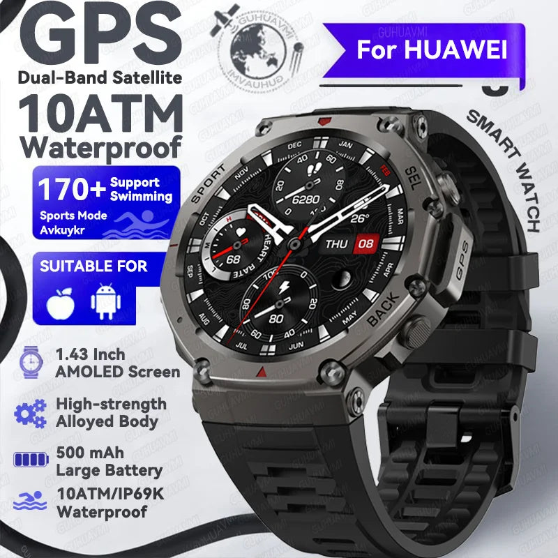 2025 NEW For XIAOMI GPS Smart Watch For Men Smartwatch Compass Altimeter Barometric 10ATM IP69K Waterproof AMOLED Mens bracelet