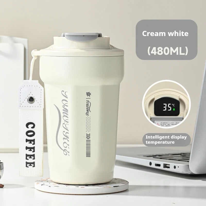 480ML Coffee Mug 316 Stainless Steel Vacuum Flask Keeps Cold and Heat Thermal Mug Car Insulated Cup Tumbler Travel Water Bottle
