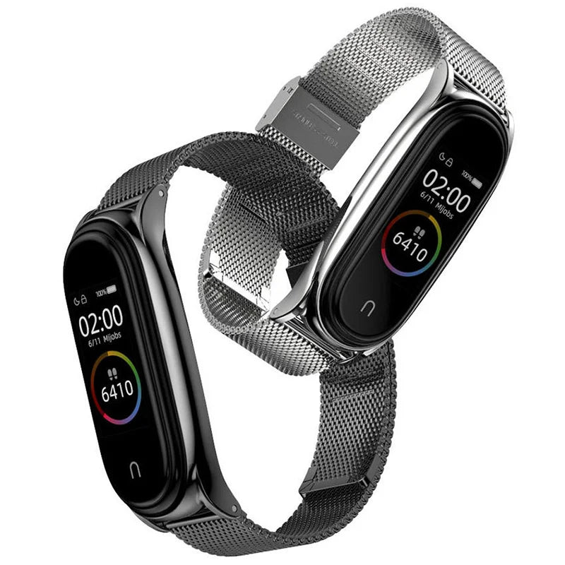 Strap for Xiaomi Mi Band 6 5 4 3 Metal Milanese Bracelet On Mi Band 4 Luxury Stainless Steel Wristband for Miband 5 6 Strap