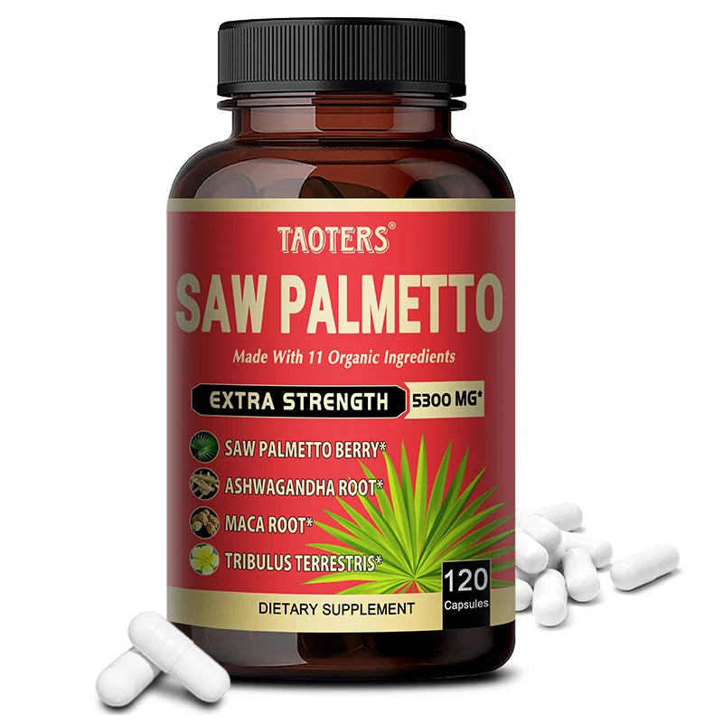 Saw Palmetto Berry PhytoSupplement - Combined with Turmeric, Tribulus, Maca, Green Tea and More - Prostate Support, 120 Capsules