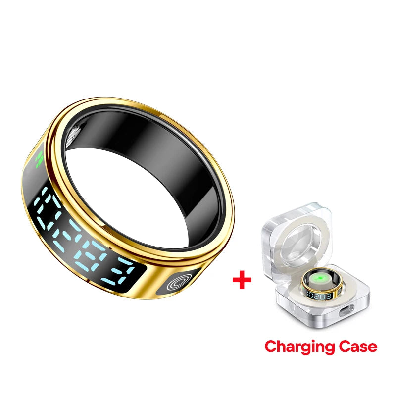 2025 New SR08 Smart Ring Men Women LED Display Screen Heart Rate Blood Oxygen Monitoring 5ATM Waterproof Multi Sports Modes Gift