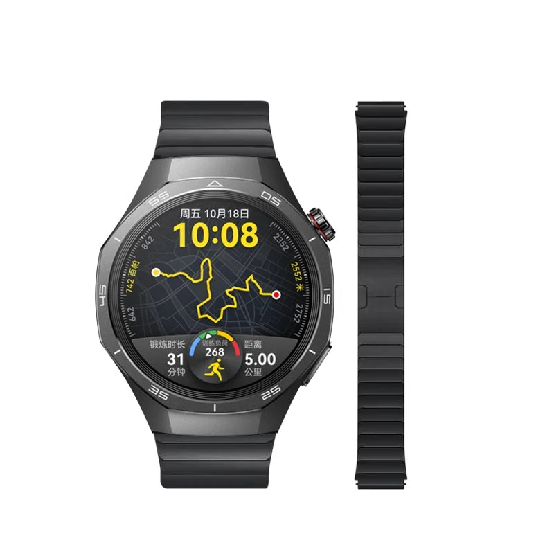 22mm Luxury Stainless Steel Strap For Huawei Watch GT 5 Pro GT5 GT4 GT3 GT2 Pro/GT2 46mm Metal Bracelet for Huawei Watch 3/4 Pro