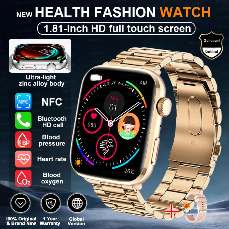 2025 New For Xiaomi AI Diagnosis NFC Smart Watches Men Blood Pressure Heart Rate IP68 Waterproof Health Track Smartwatches Women