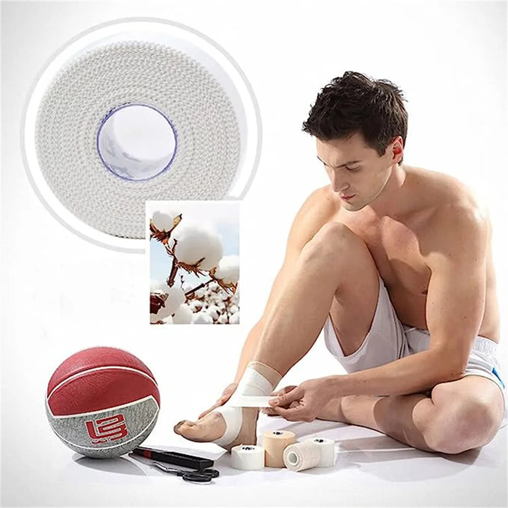 4pcs Boxing Adhesive Sport Tape Cotton White Tape First Aid Injury Wrap 3.8cm Elastic Adhesive Bandage Athletic Tape for Ankles