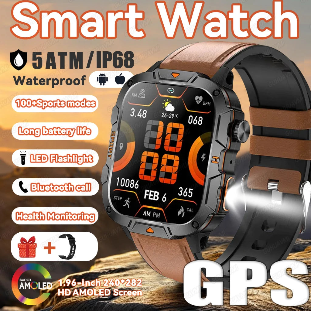 2025 For HUAWEI Ultimate Edition Military Quality GPS SmartWatch 5ATM 1.96'' HD AMOLED Heart Rate Bluetooth Call Man Smart Watch