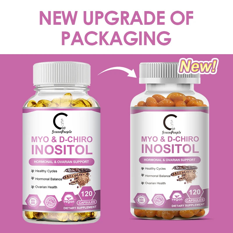 Myo Inositol and D-Chiro Inositol Supplement with Folic Acid Supports Fat Metabolism Healthy Ovarian & Liver Function