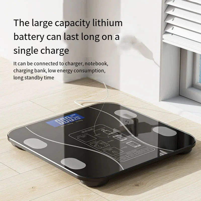 New LED charging smart app synchronizes body fat scale digital proportion Bluetooth weight loss body fat scale electronic scale