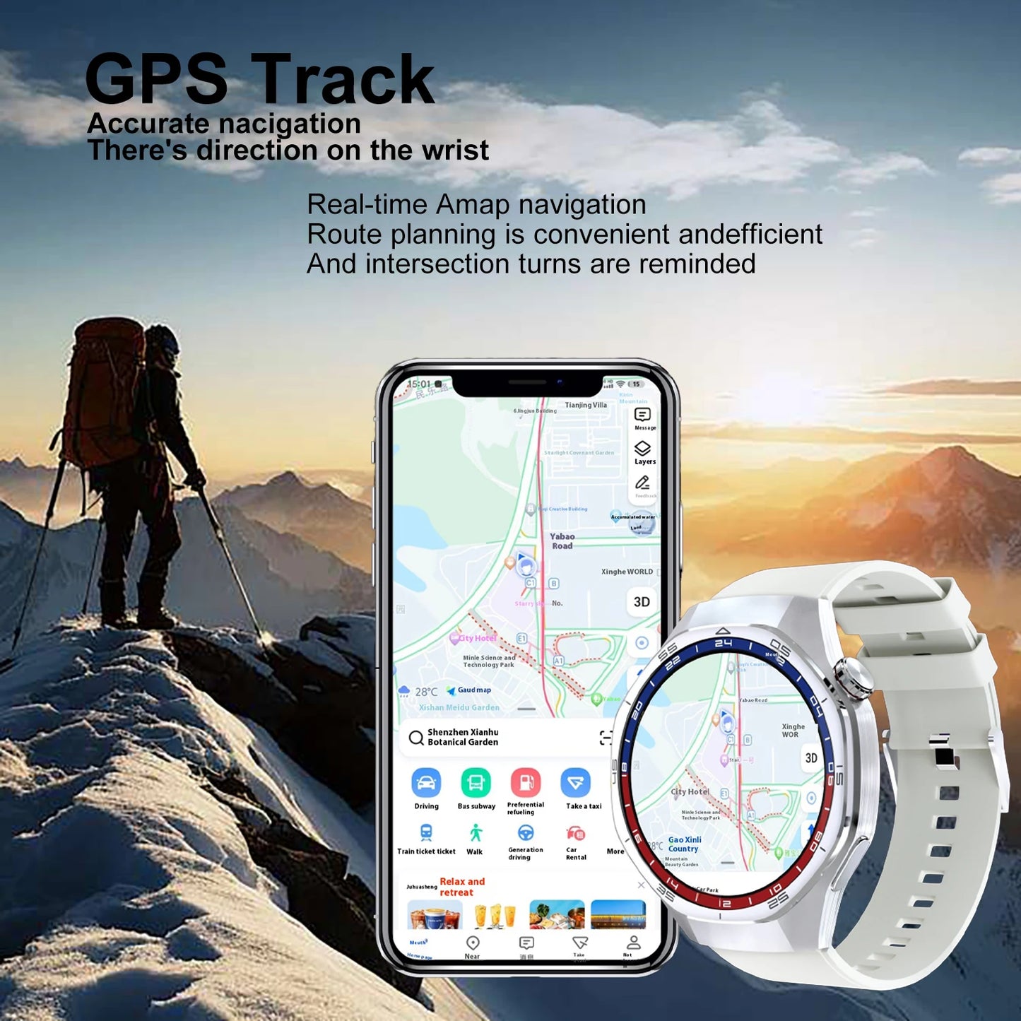 GT 5 Pro 2025 New SmartWatch Men 466*466 HD Screen 24h Blood Pressure Monitoring Men's Women NFC GPS Outdoor Sports Smartwatch