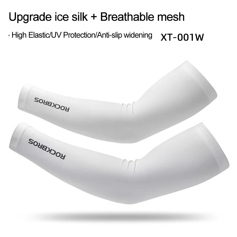 ROCKBROS Ice Fabric Running Camping Sleeves Breathable Sleeve Quick Dry Arm Protect UV400 Arm Cover Summer Sports Safety Gear