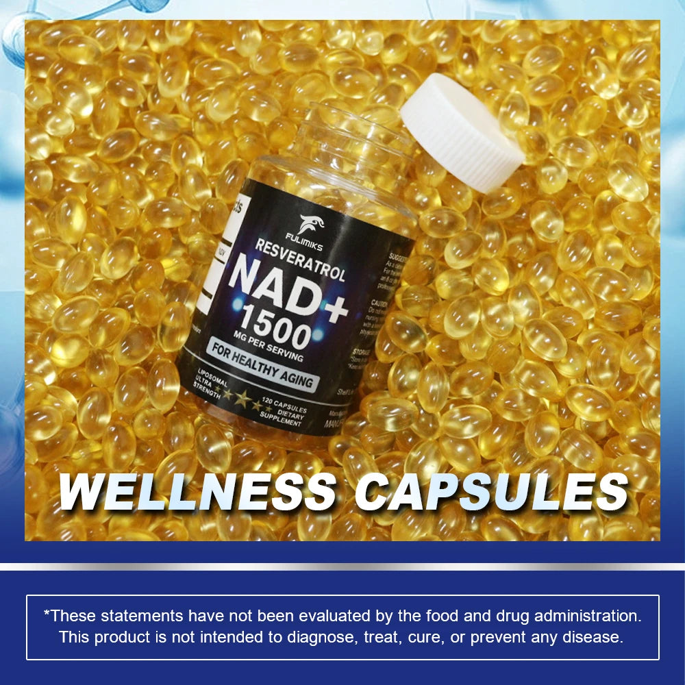 NAD+ and Resveratrol Supplement To Help Support Cell Regeneration, Natural Energy, Focus and Memory