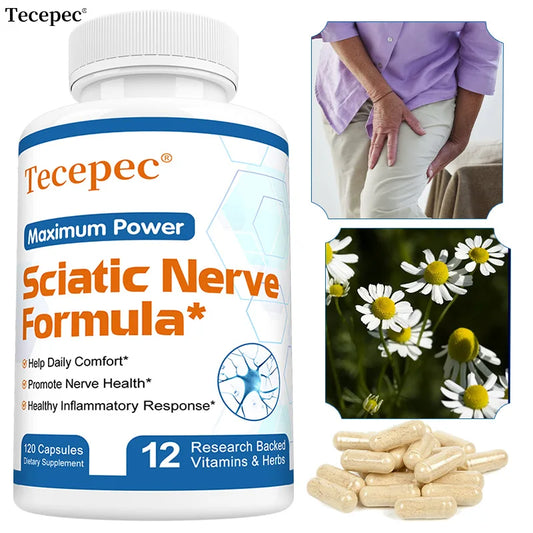 Tecepec Sciatic Nerve Formula - Vitamin B Complex, Promotes Nerve, Muscle and Endurance Health, Anti-inflammatory