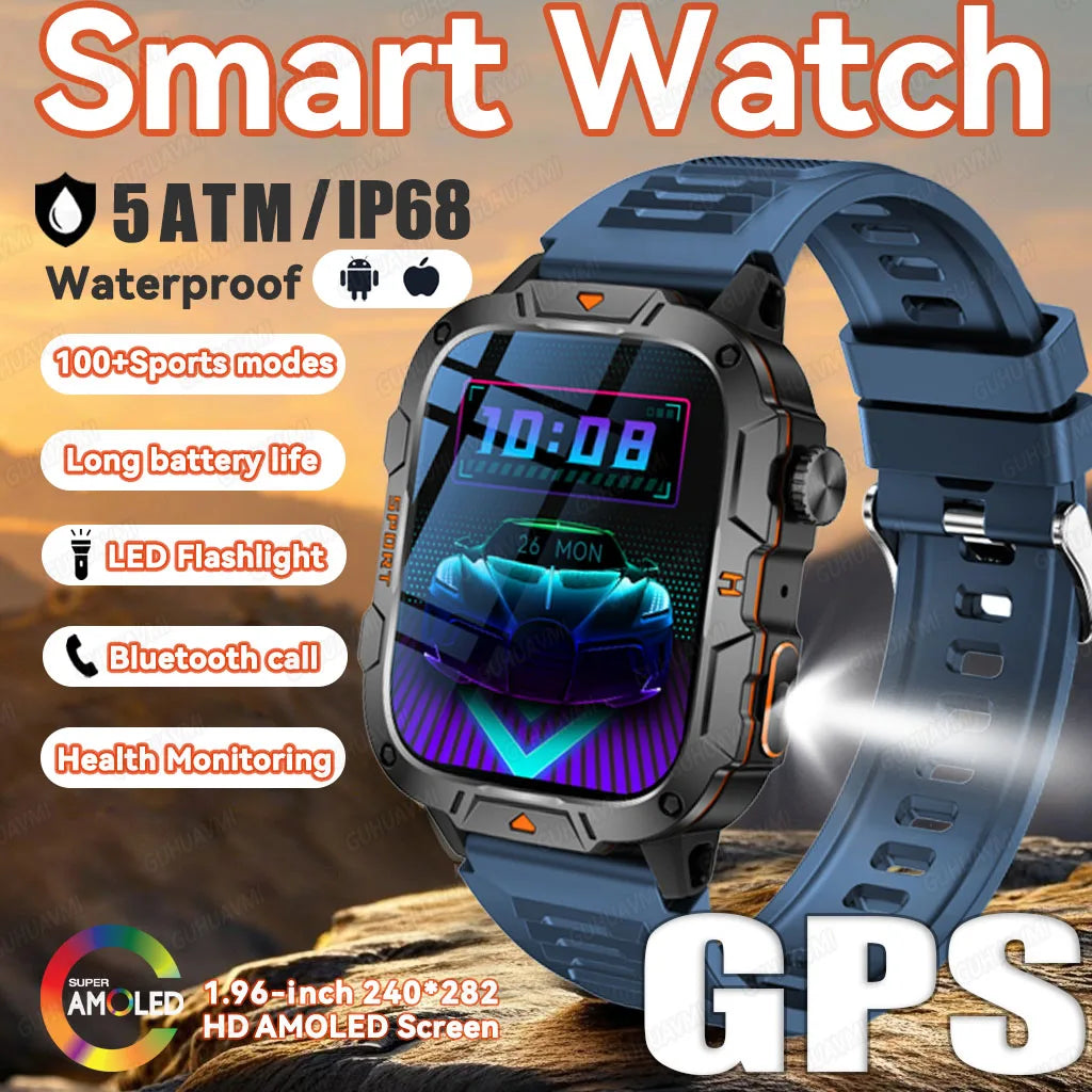 2025 For HUAWEI Ultimate Edition Military Quality GPS SmartWatch 5ATM 1.96'' HD AMOLED Heart Rate Bluetooth Call Man Smart Watch