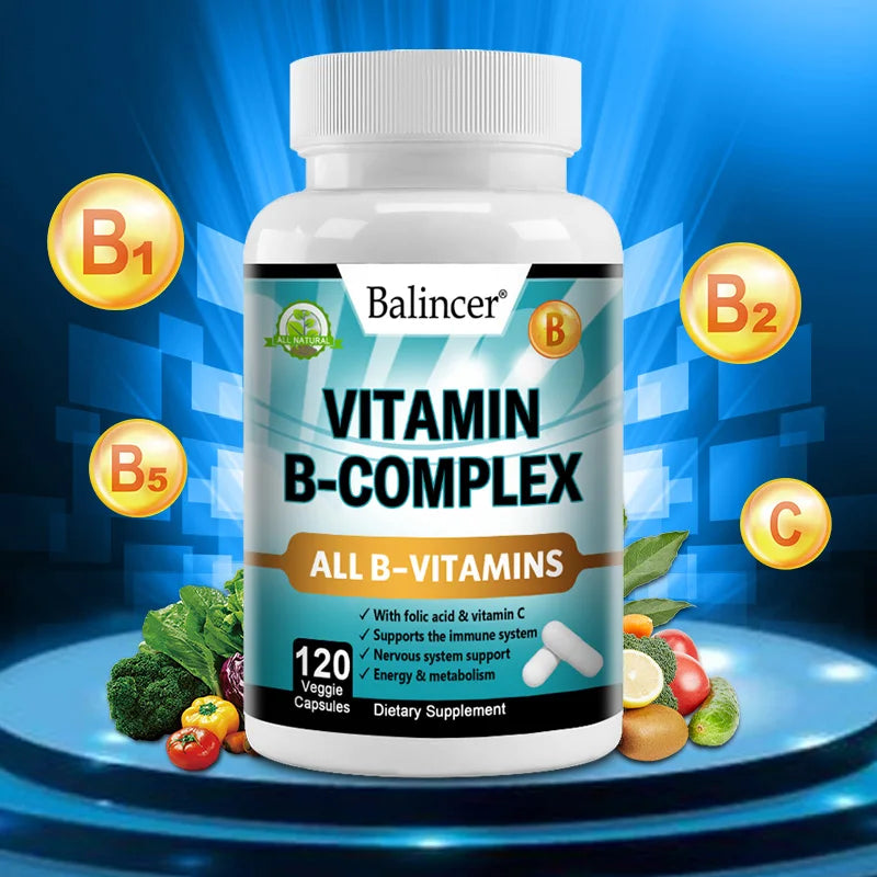 Balincer Vitamin B Complex Supplement - Heart Health, Nervous System Support, Energy Metabolism, Support Immune System